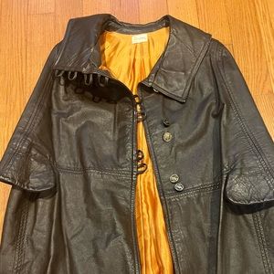 Vintage Virginia leather brown cape